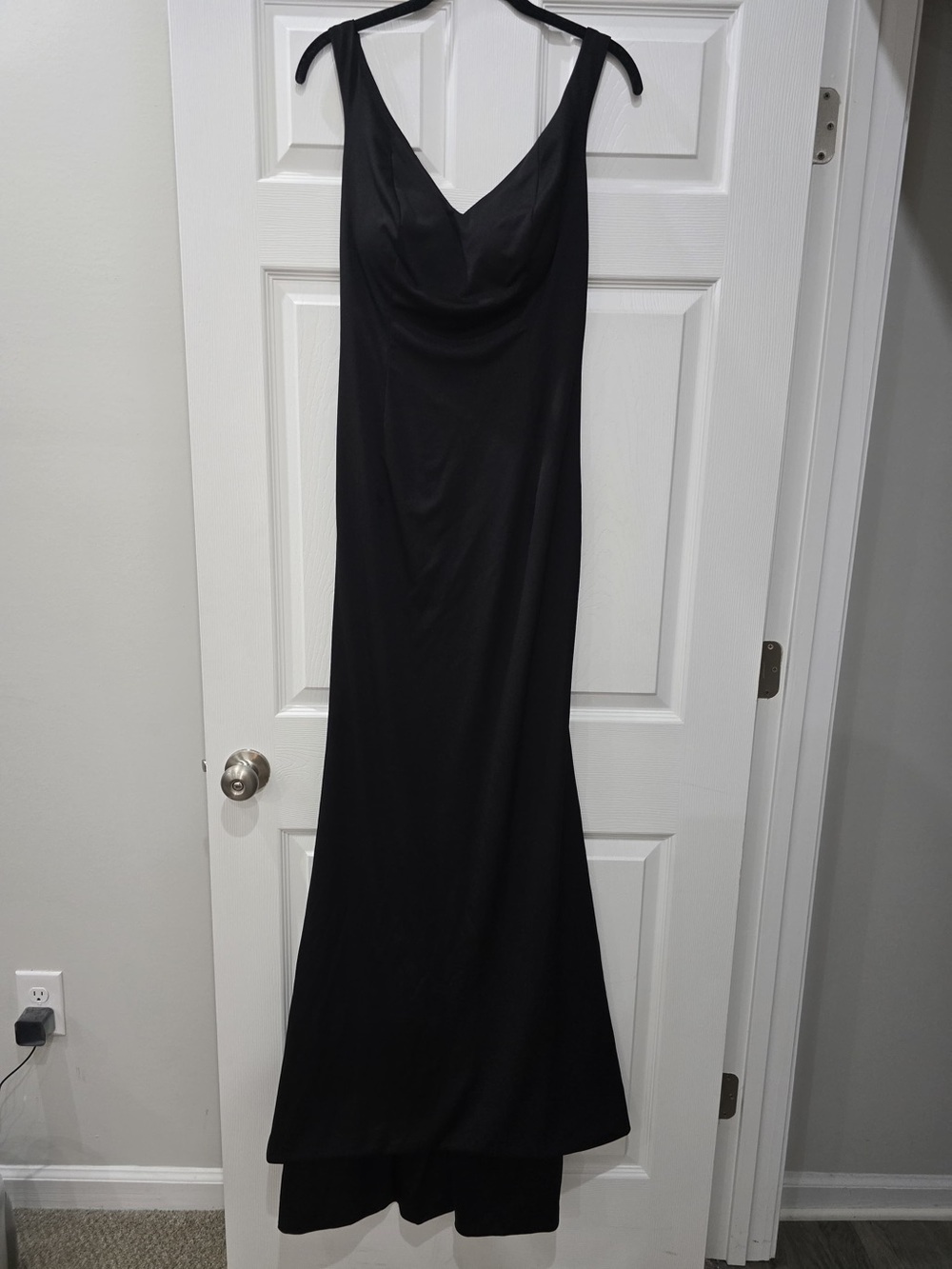 Elegant Black Cowl Neck Maxi Dress - Women